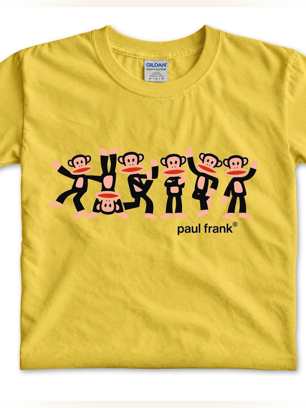 Paul Yellow Short Sleeve Tee with Playful Monkey Parade